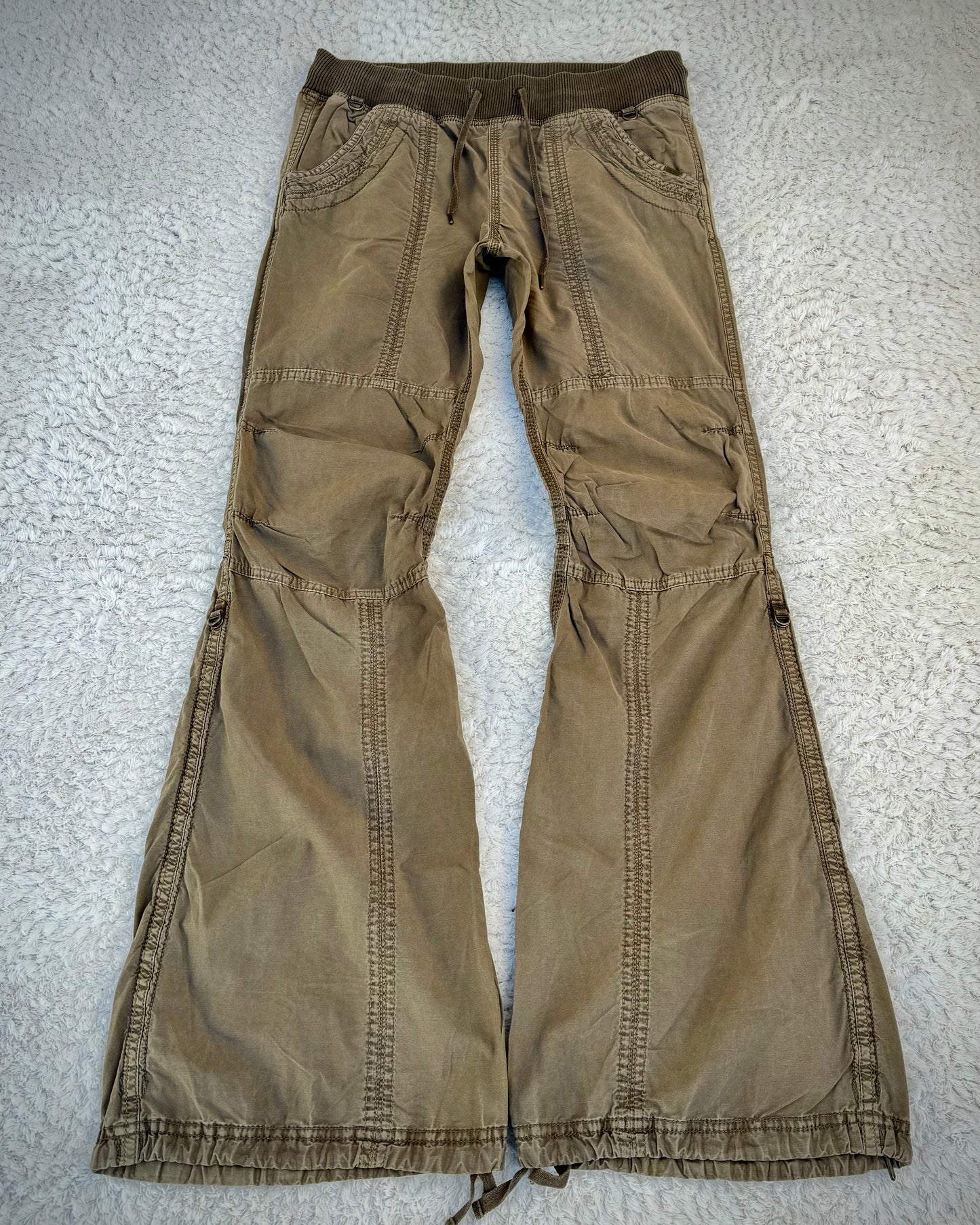 G.O.A Khaki Military Flared Cargo Pants