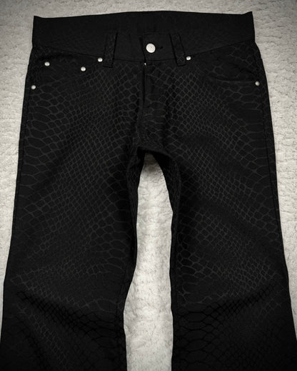 Tornado Mart Python Pattern Flared Dress Pants