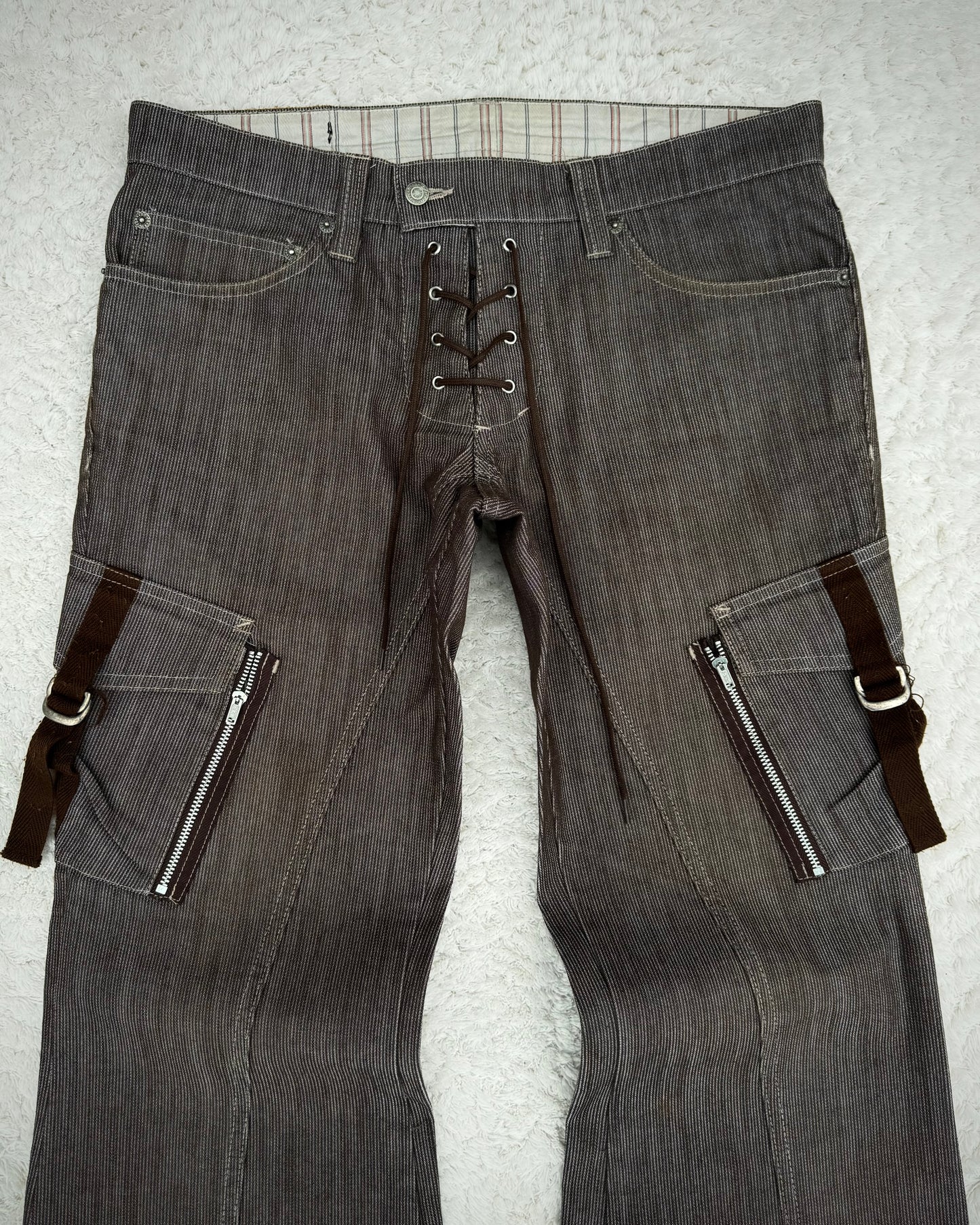 Tornado Mart Vintage Lace Up Flared Pants