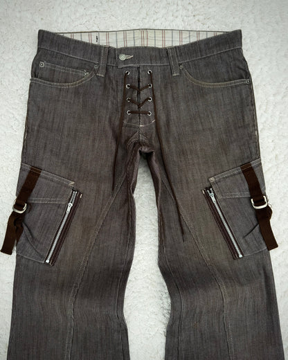 Tornado Mart Vintage Lace Up Flared Pants