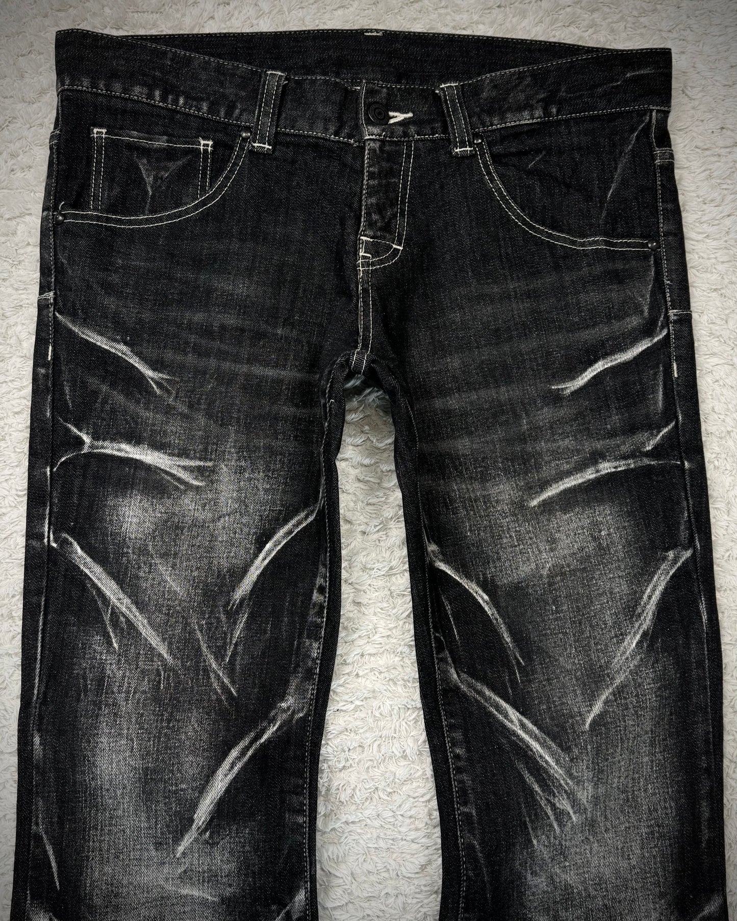 Tornado Mart Clawmarks Washed Flared Jeans