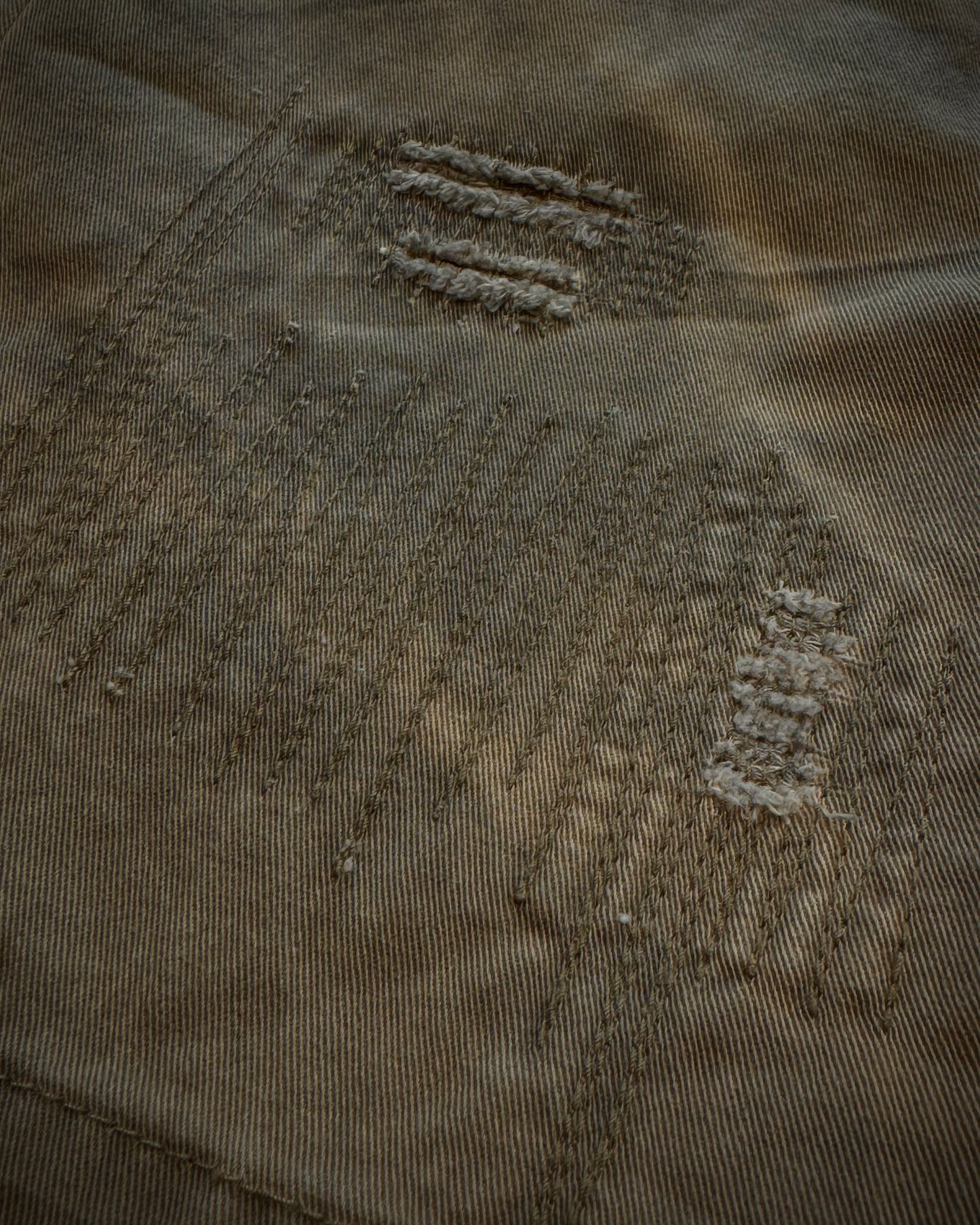 Xfrm Skull Embroidery Whisker Washed Stitched Shorts