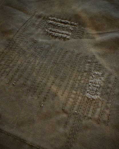 Xfrm Skull Embroidery Whisker Washed Stitched Shorts