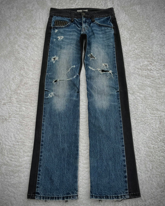 Cook Jeans Two Tone Split Studded Denim