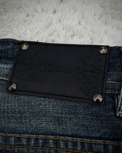 Midas Stitch Repaired Distressed Flared Jeans