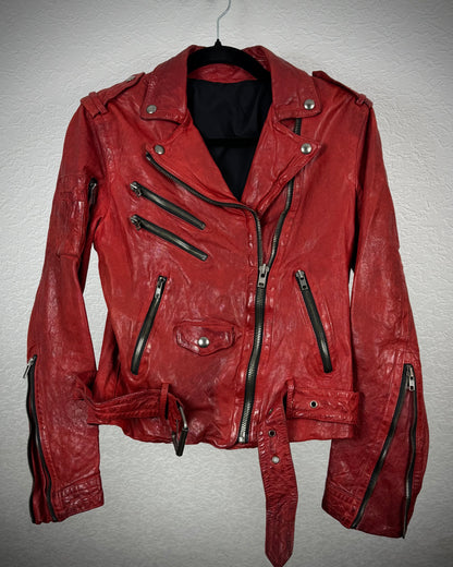 Blood Quilted Leather Biker Jacket