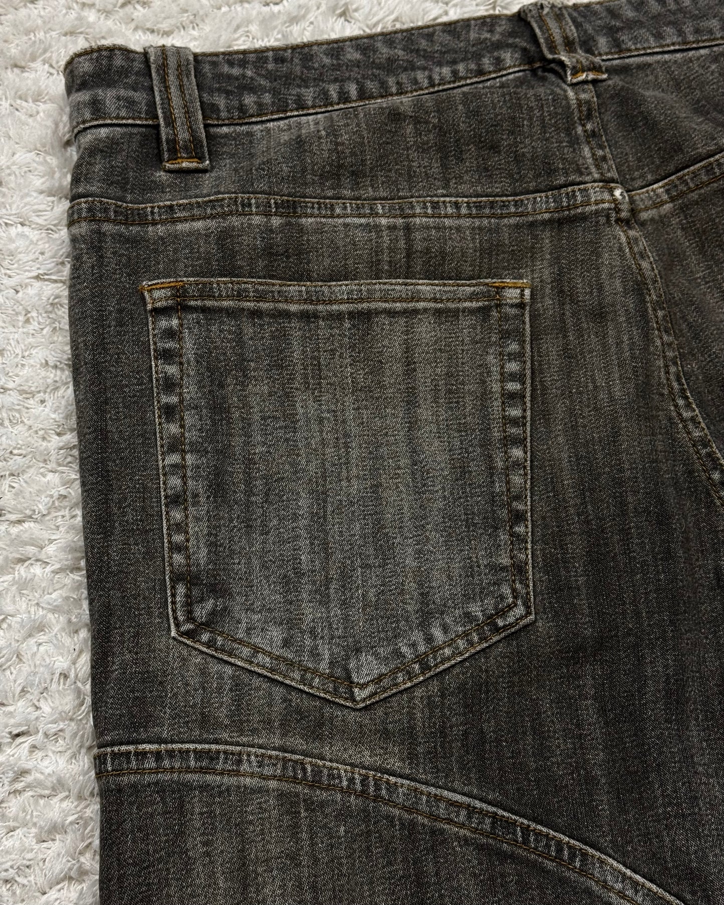 Tornado Mart Studded Lace Up Flared Jeans