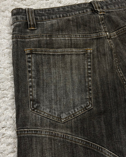 Tornado Mart Studded Lace Up Flared Jeans