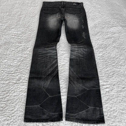 Fuga Black Claw Marks Wash Flared Jeans