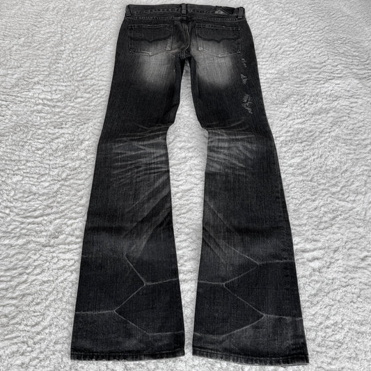 Fuga Black Claw Marks Wash Flared Jeans