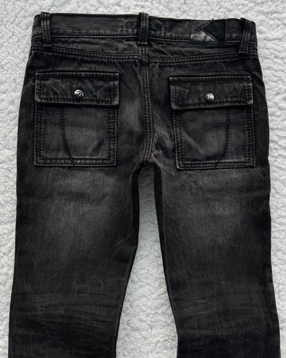 Fuga Snakeskin Detailed Slim Bootcut Jeans