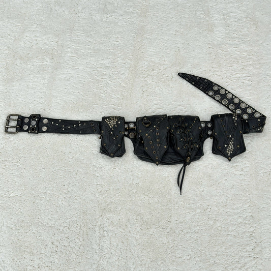 KMRii 2004 Studded Tassel Pouch Belt