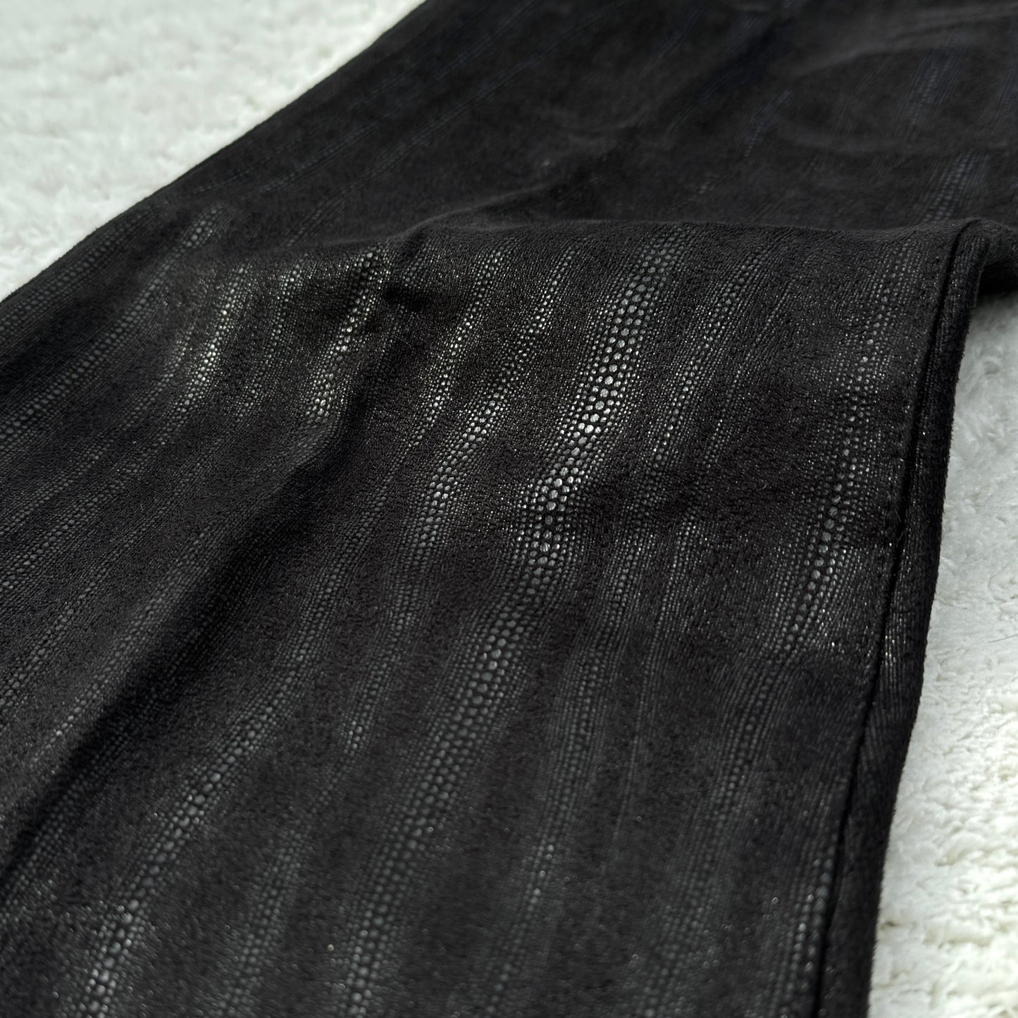 Tornado Mart Snakeskin Waxed Flared Pants