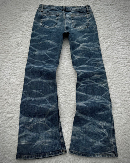 Daily Topics Honeycomb Washed Flared Jeans