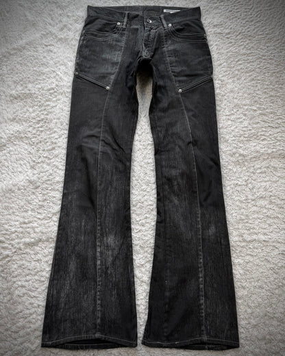 Semantic Design Stone Washed Paneling Flared Pants