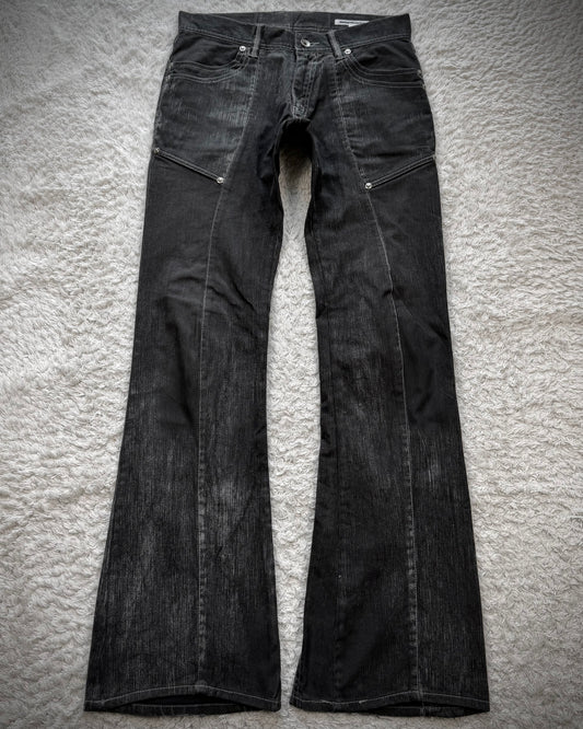 Semantic Design Stone Washed Paneling Flared Pants