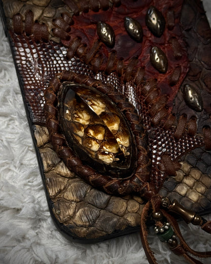 Freebird iPhone 15 Pro Scar-Stitched Studded Python Case