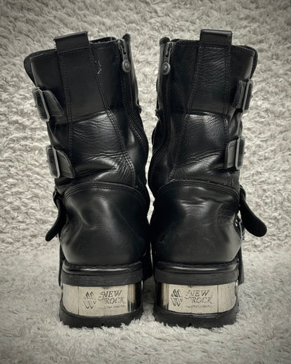 New Rock Steel Heel Leather Boots