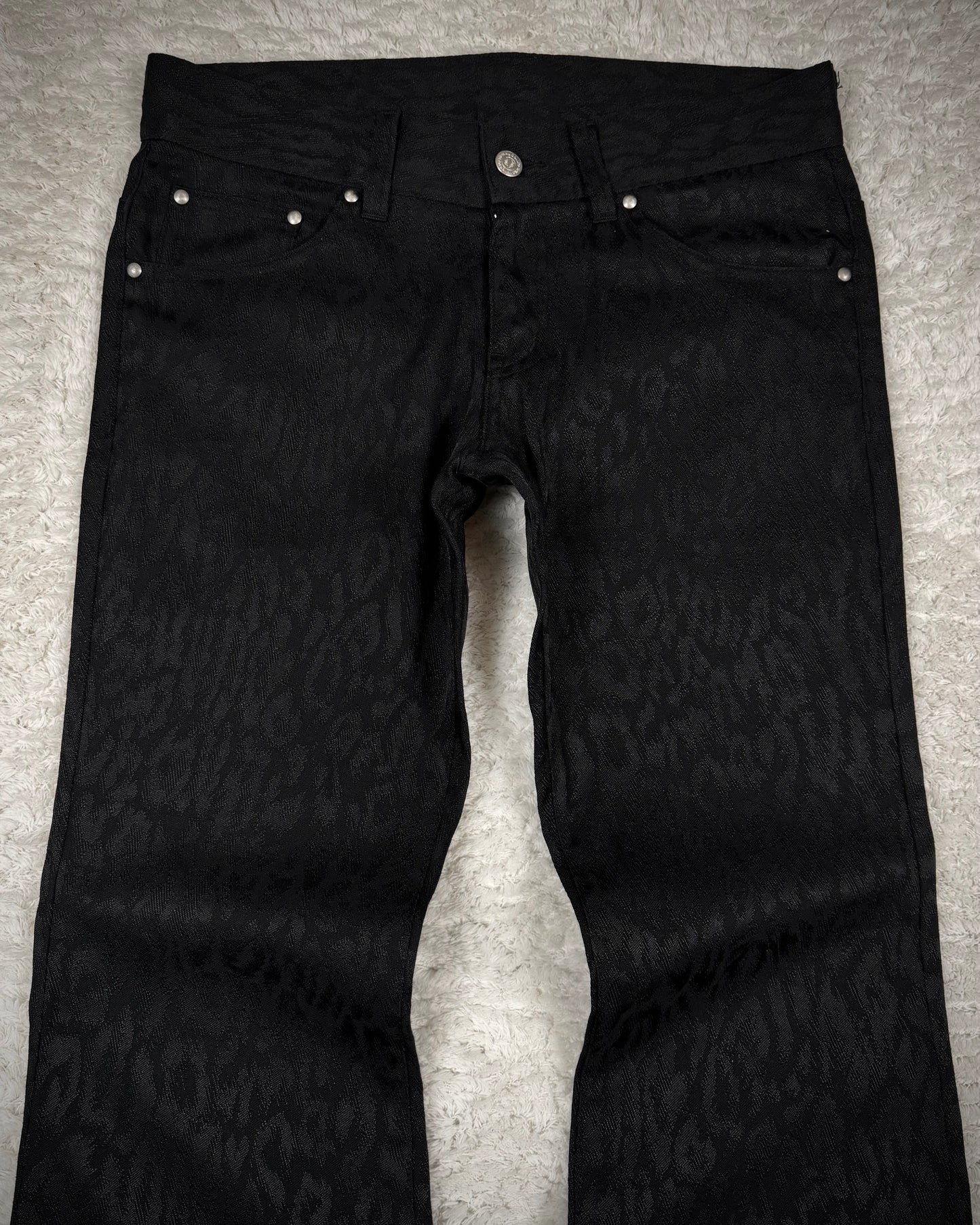 Tornado Mart Leopard Pattern Flared Dress Pants