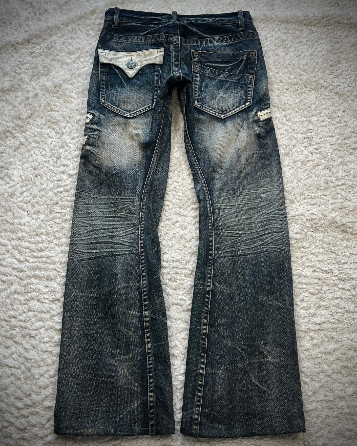 Rattle Trap Vintage Paint Detailed Bootcut Jeans