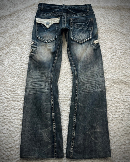 Rattle Trap Vintage Paint Detailed Bootcut Jeans