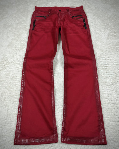 Semantic Design Crimson Waxed Studded Bootcut Jeans