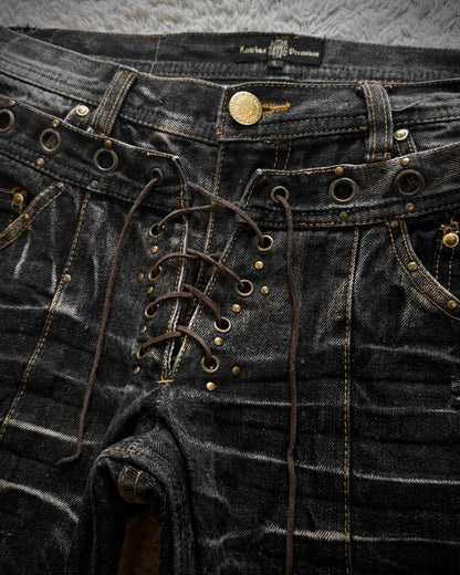 Lowbox Double Waisted Lace Up Bootcut Jeans