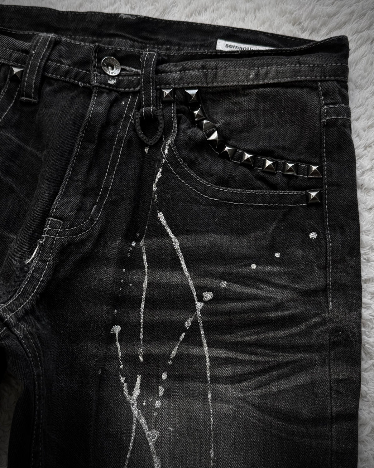Semantic Design Silver Splatter Clawmarks Bootcut Jeans