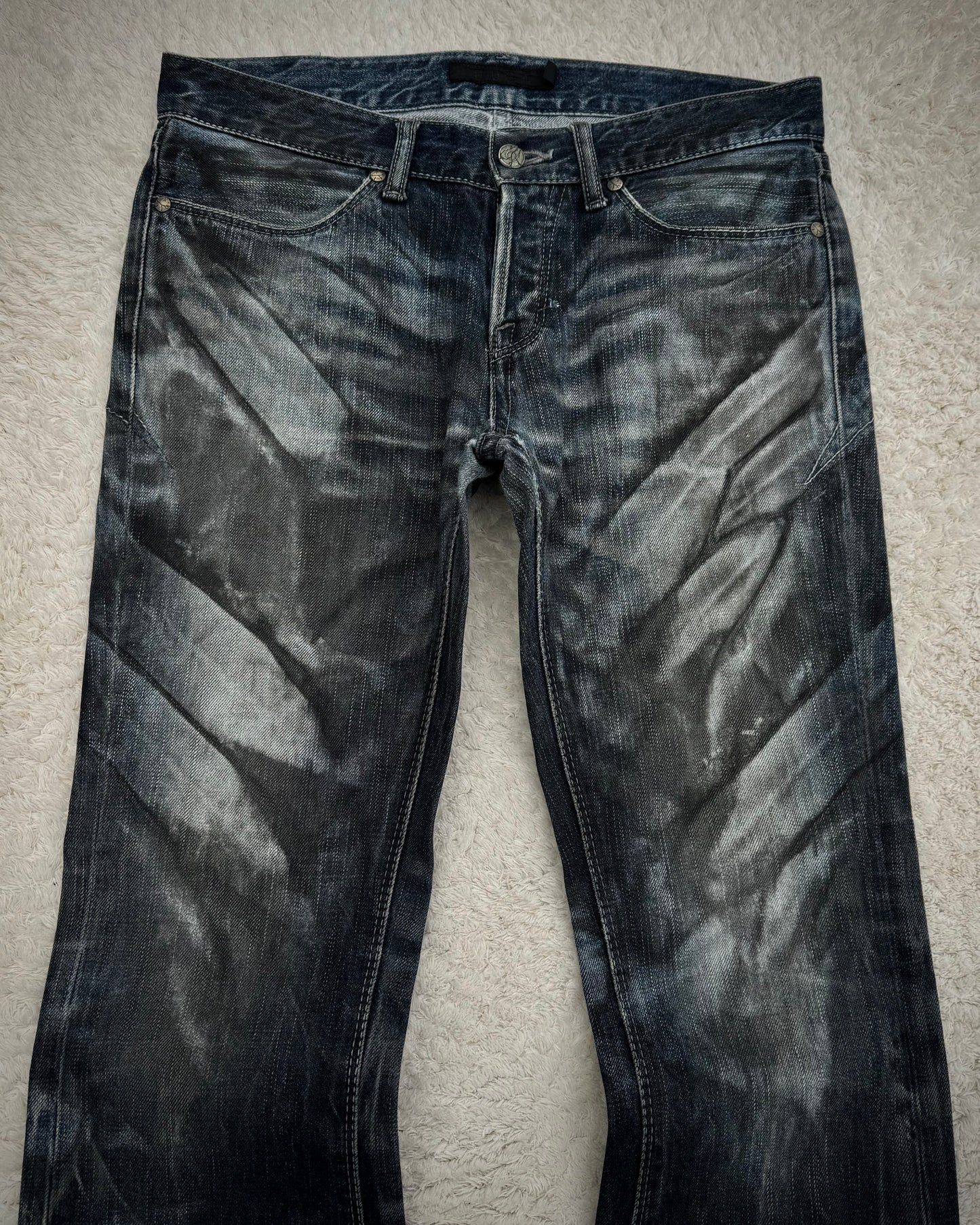Fuga Claw Marks Washed Snakeskin Flared Jeans