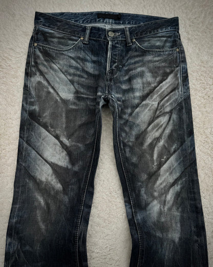 Fuga Claw Marks Washed Snakeskin Flared Jeans