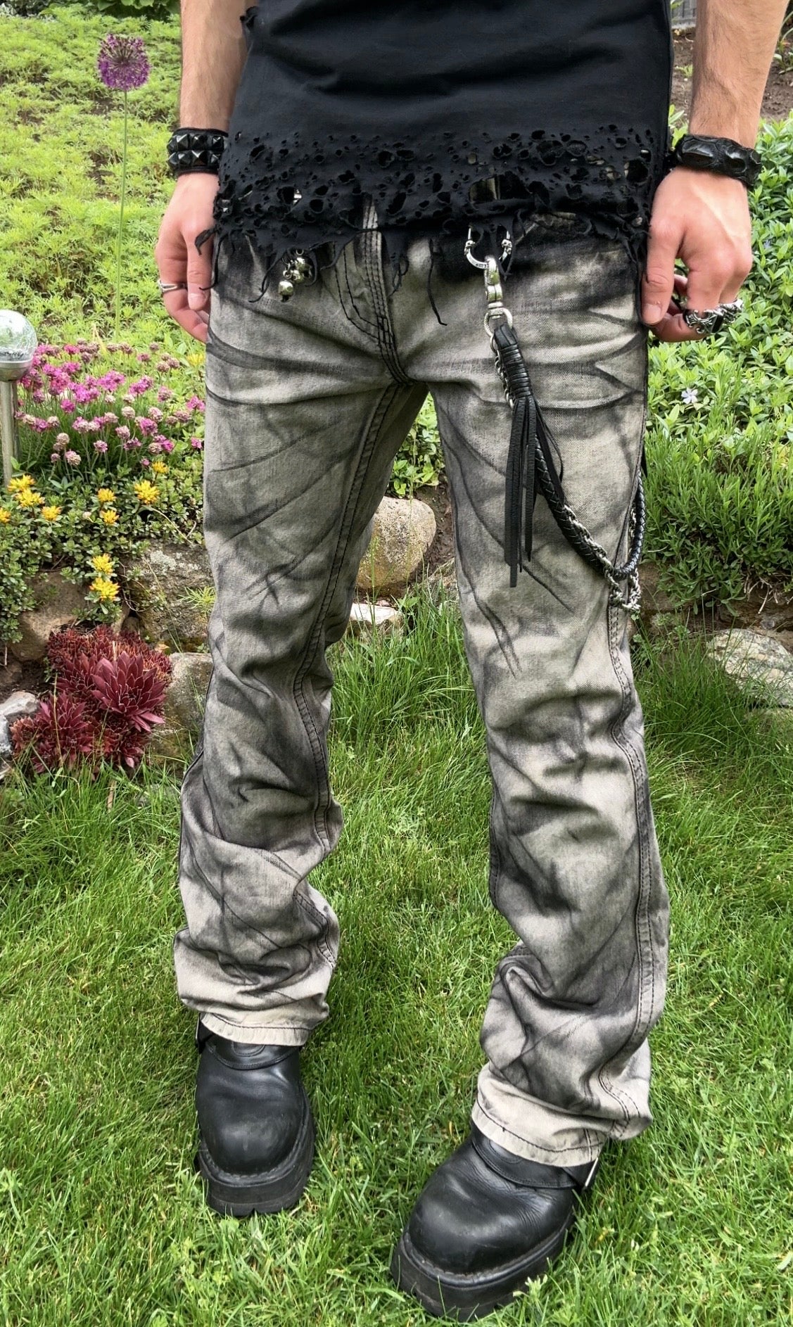 Xfrm Studded Clawmarks Washed Bootcut Jeans