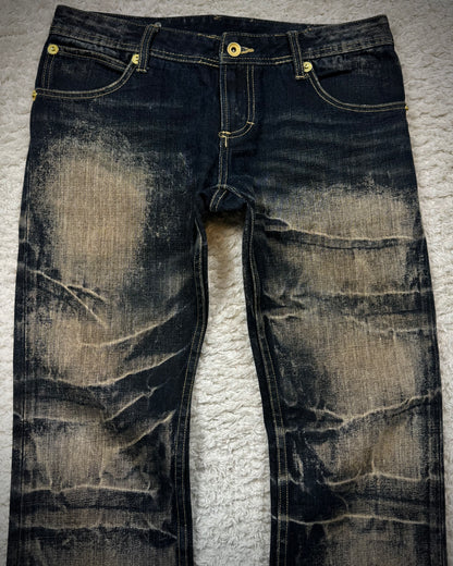 Semantic Design Double Flap Mud Whisker Wash Bootcut Jeans