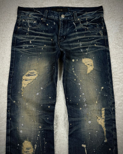 Lagust Gold & Silver Splatter Zippered Bootcut Denim