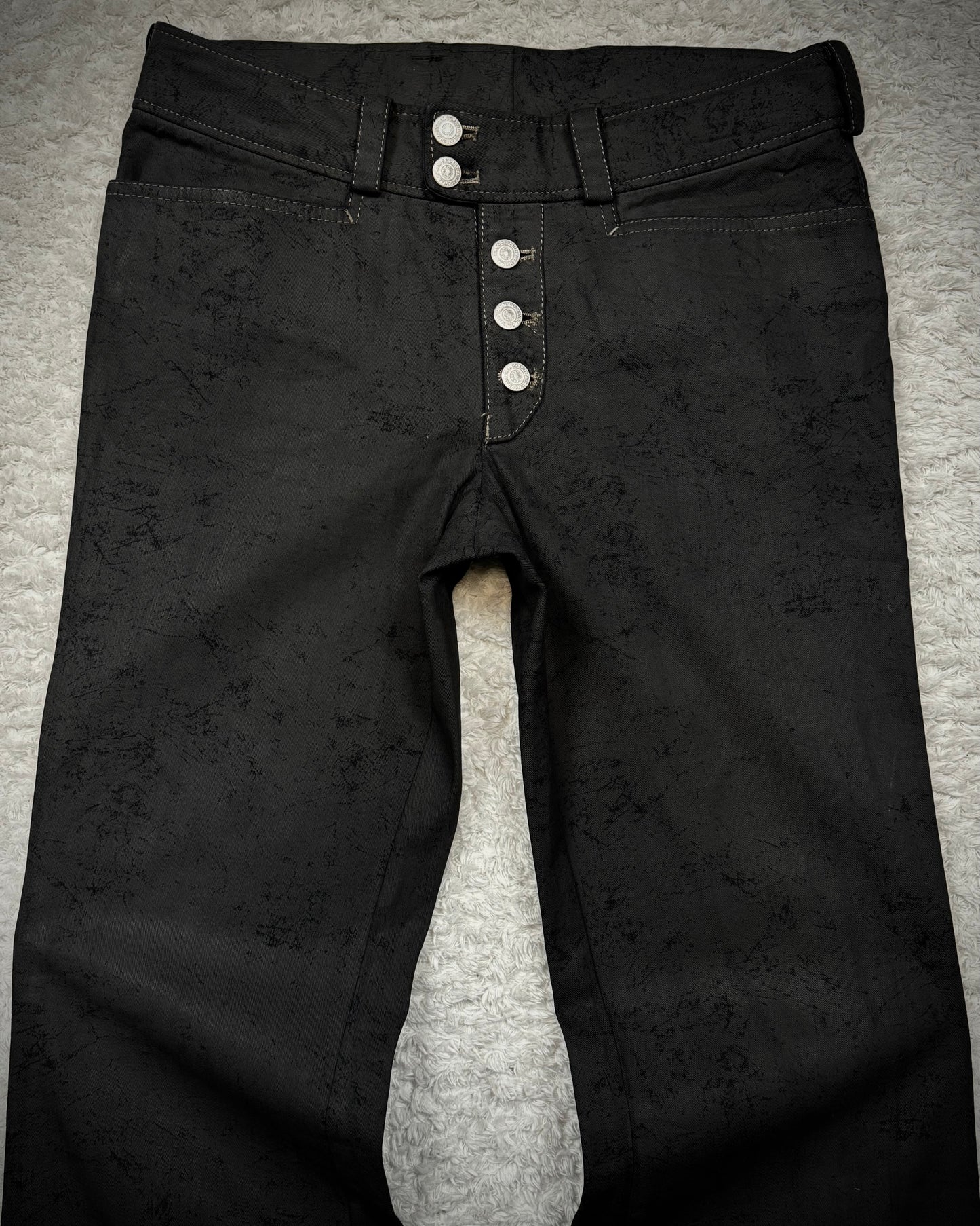 Tornado Mart Scratch Textured Flared Pants