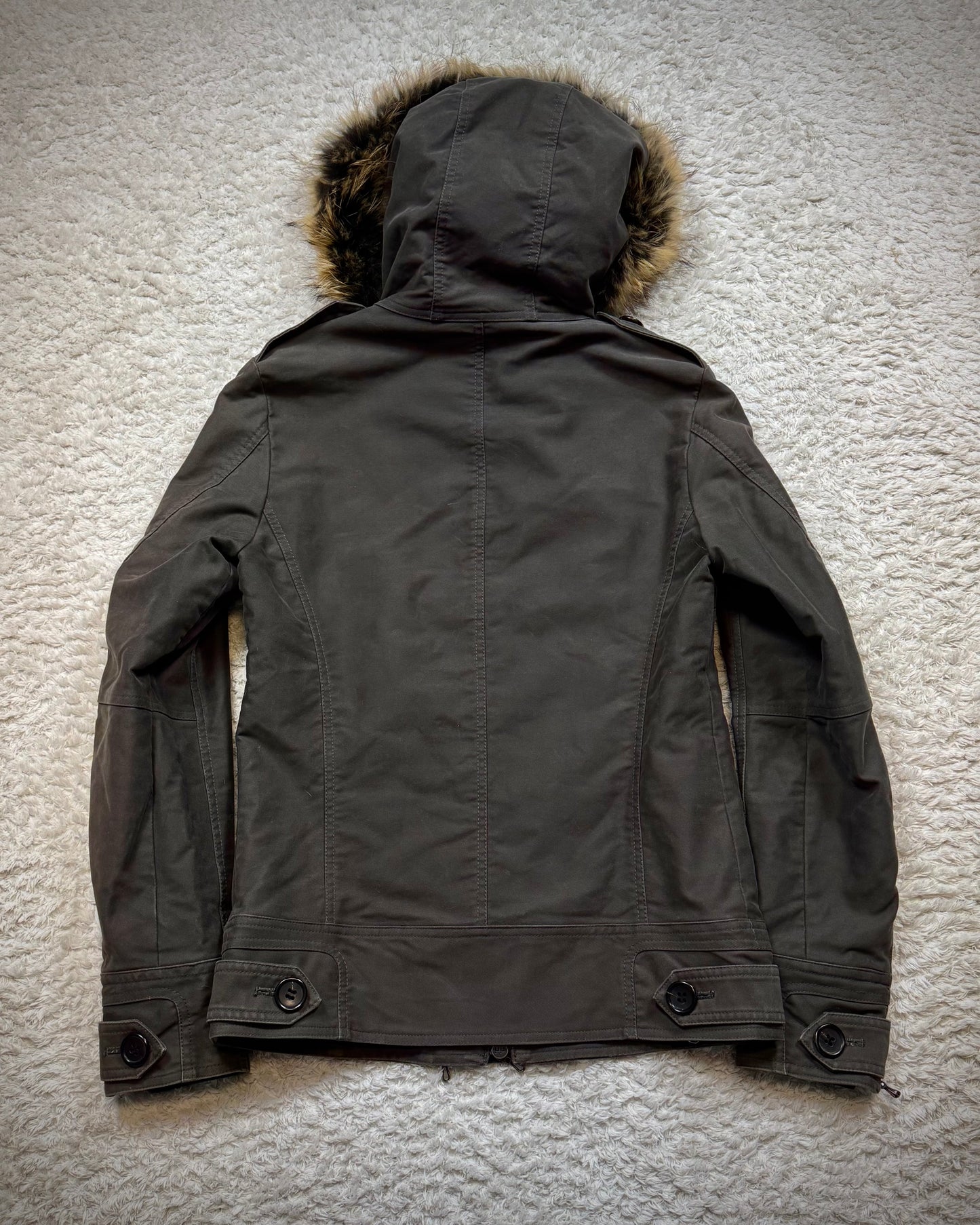 Shellac Fur Hood Double Zip Jacket