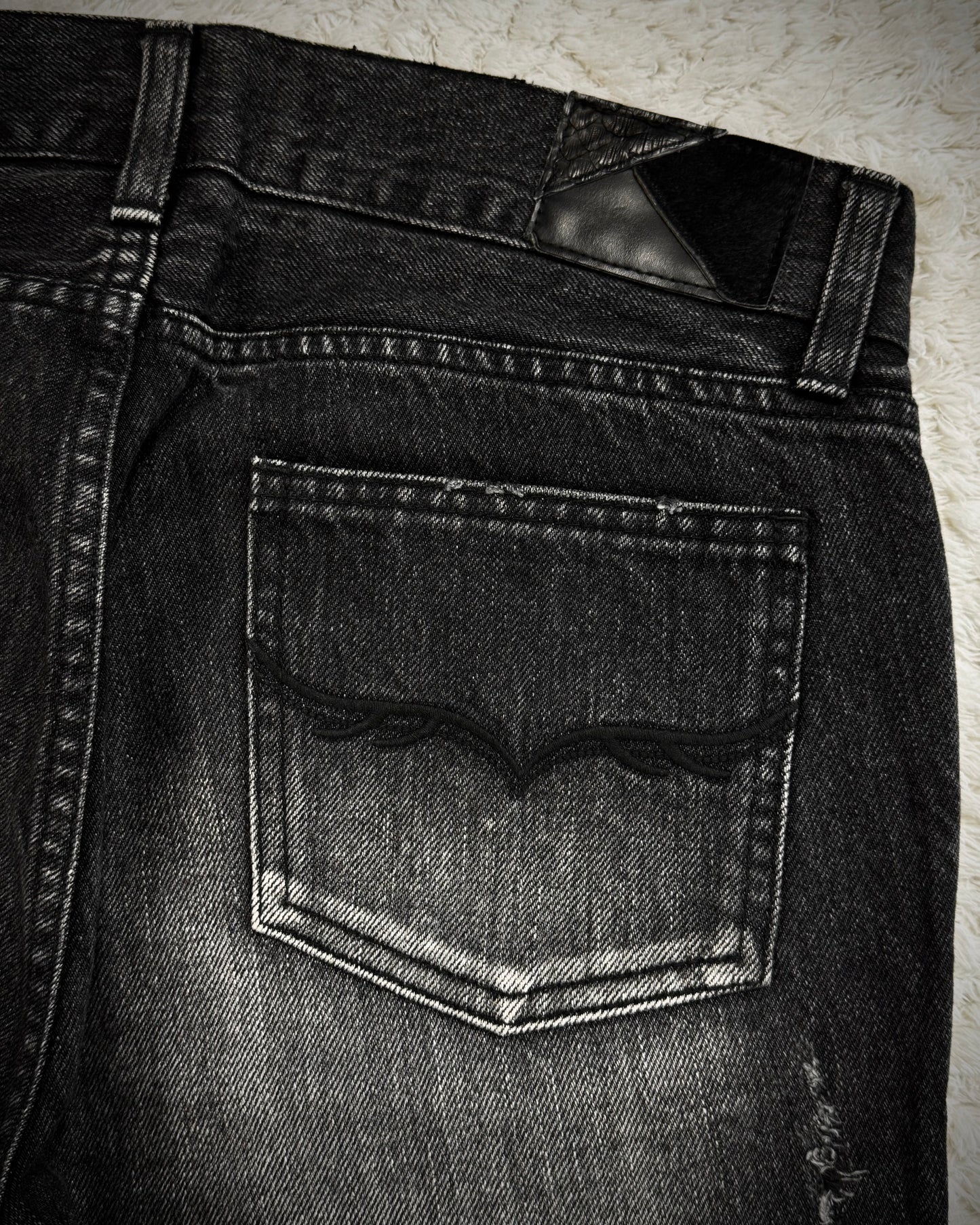 Fuga Whisker Washed Charcoal Bootcut Jeans