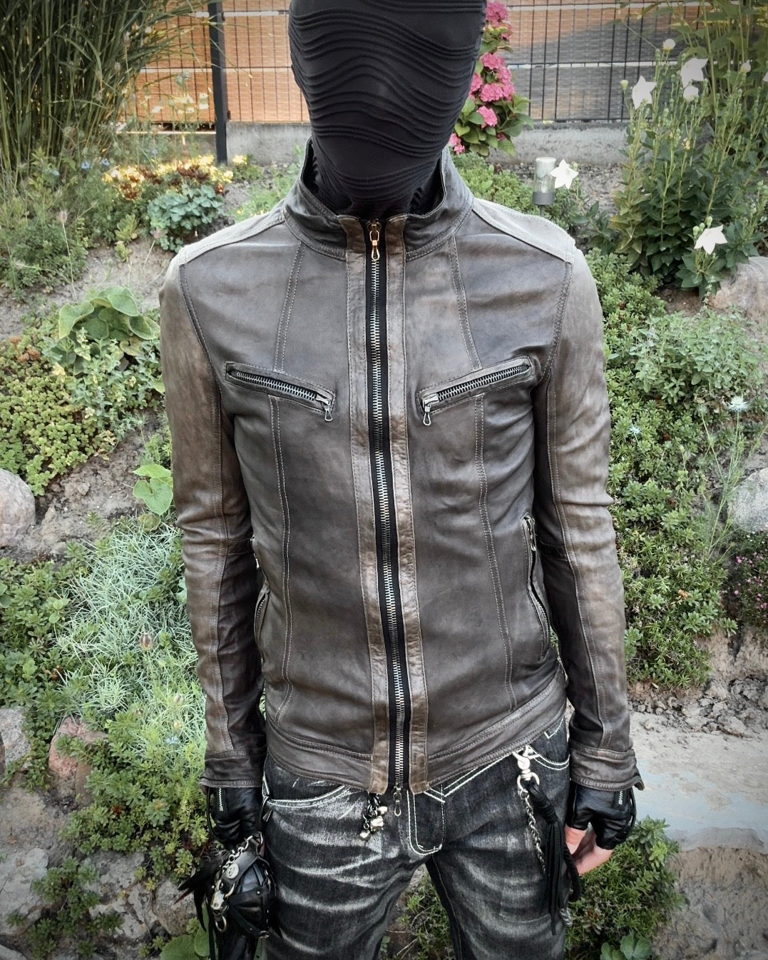 Shellac Earthy Textured Leather Jacket