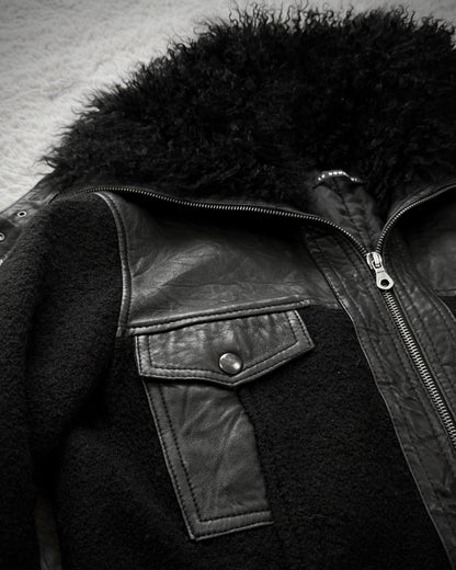 Le Donne Di Fur Wool Leather Jacket