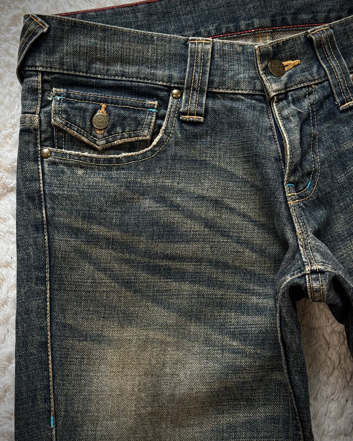 Tornado Mart Mud Whisker Washed Spiral Flared Jeans