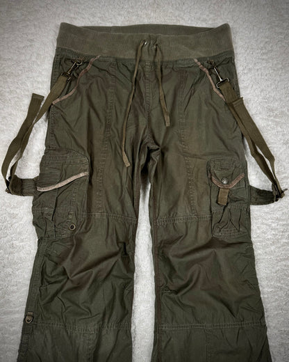 G.O.A Military Flared Suspender Cargo Pants