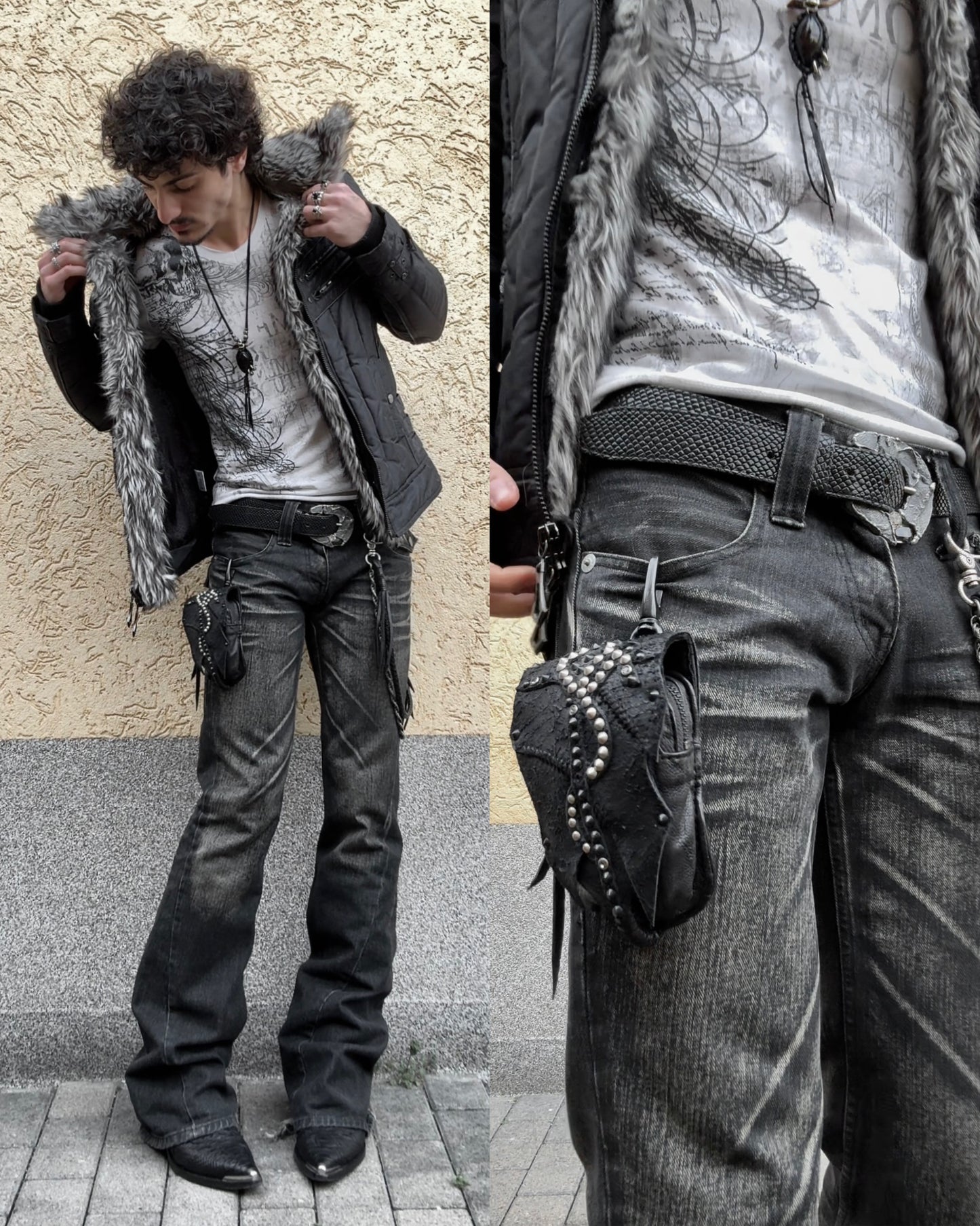 Tornado Mart Lizard Gemstone Leather Belt