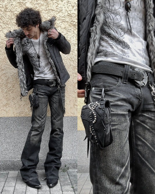 Xfrm Chunky Fur Marbled Puffer Jacket