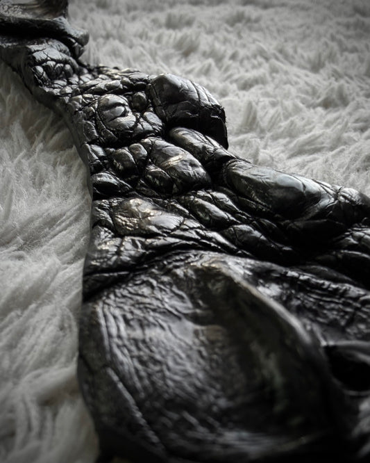 Raw Crocodile Skull Leather Bracelet