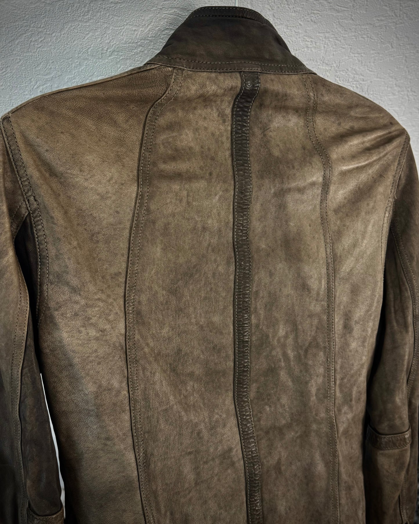 Shellac Earthy Textured Leather Jacket