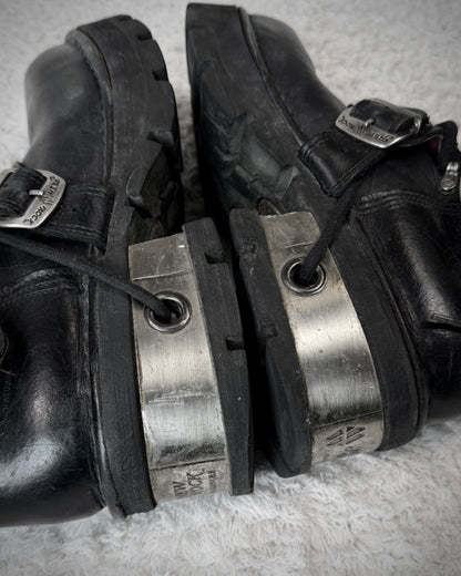 New Rock Steel Heel Leather Boots