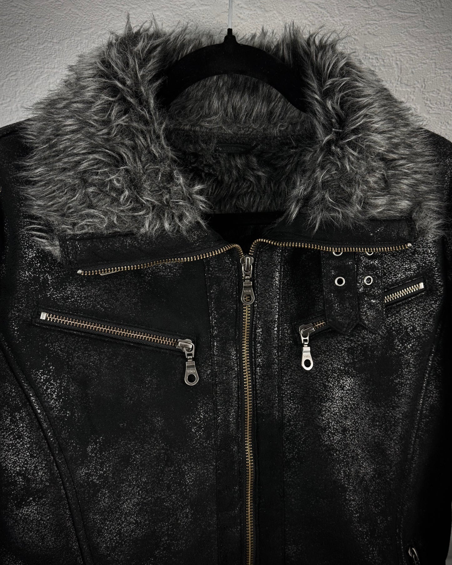 Mussino Luster Textured Fur Lined Jacket