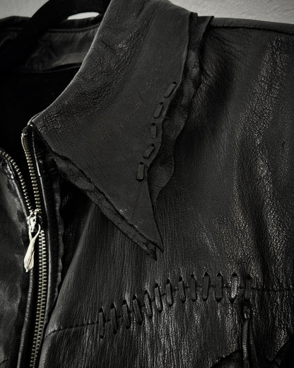 14th Addiction “Desperado” Raw Cut Leather Jacket