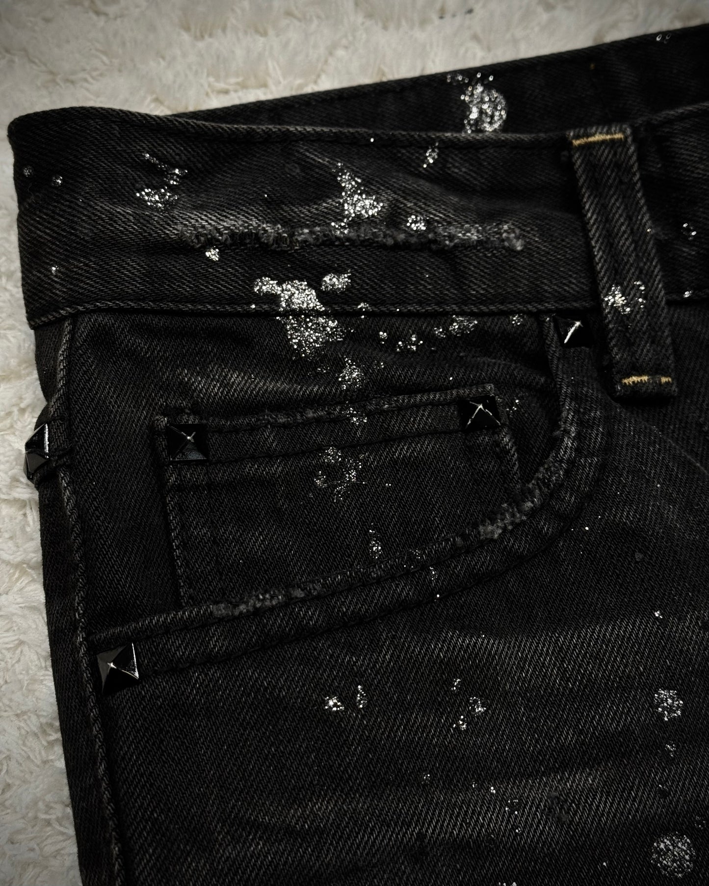 Laugst Studded Silver Splatter Bootcut Jeans