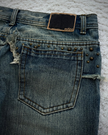 G-Land Edge Studded Distressed Bootcut Jeans