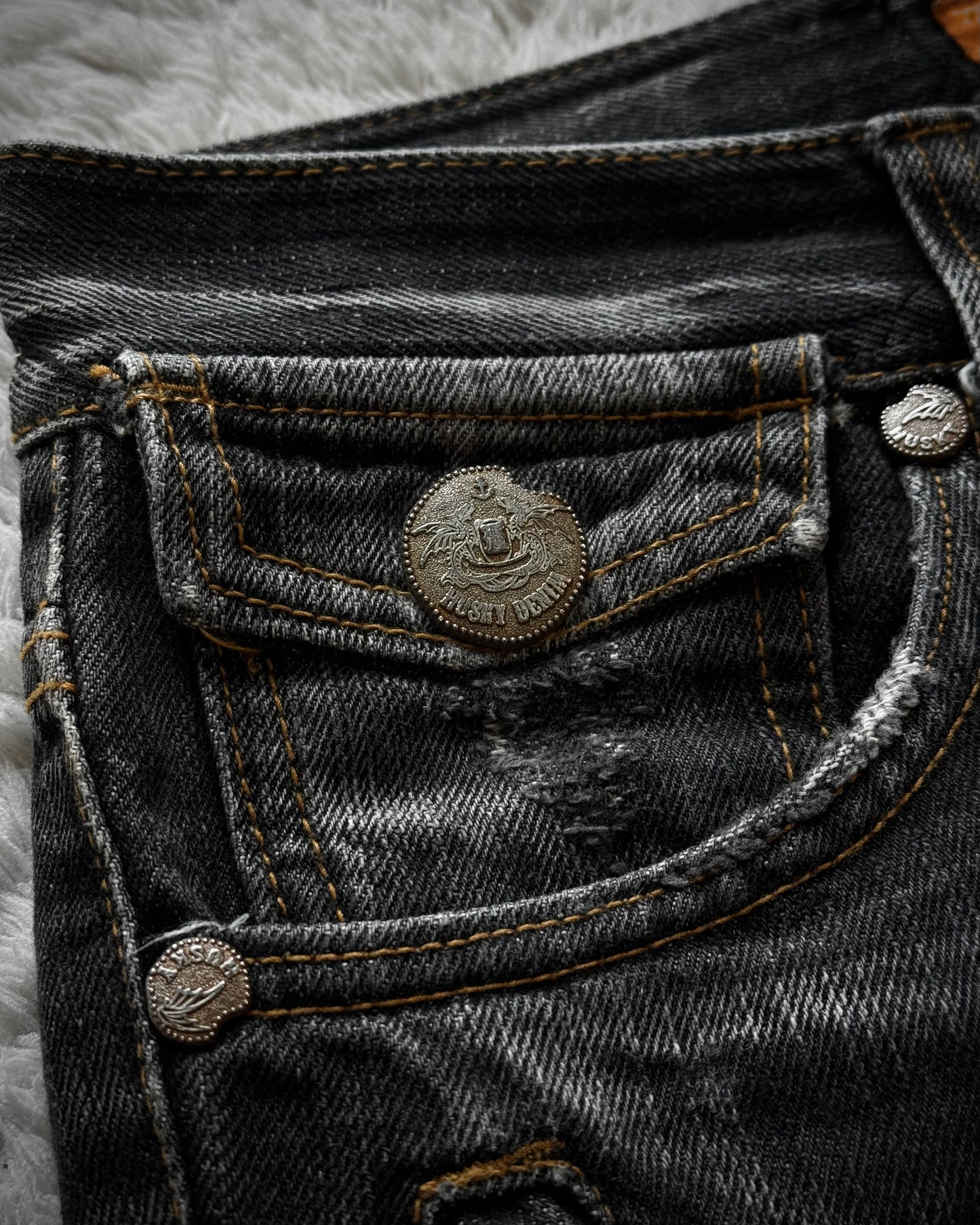 Husky Rustic Hardware Flared Jeans